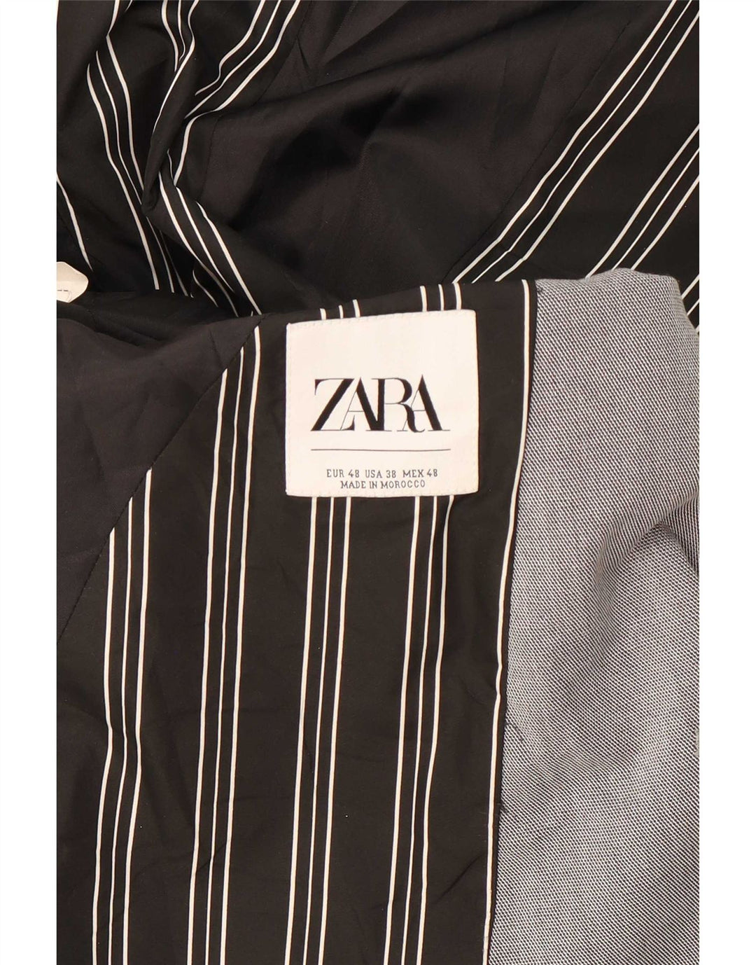 Jaqueta blazer masculina Zara com 2 botões EU 48 cinza médio colorblock