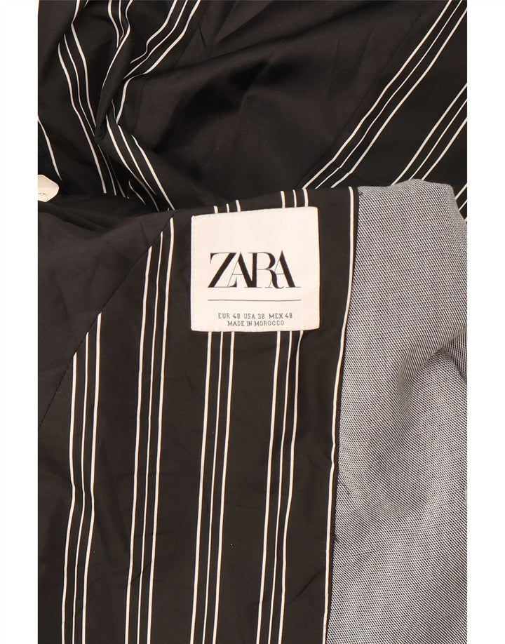 Jaqueta blazer masculina Zara com 2 botões EU 48 cinza médio colorblock