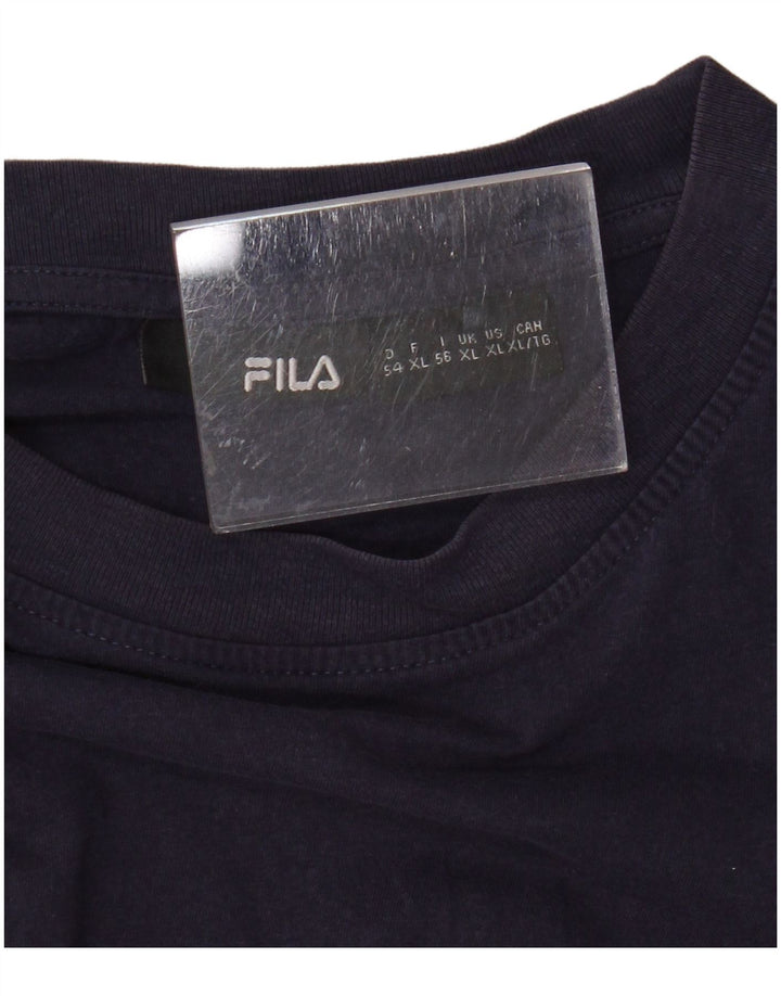 Camiseta gráfica masculina FILA Top XL azul marinho