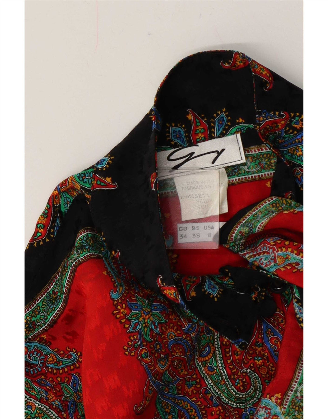 Blusa feminina Genny Reino Unido 14 seda paisley média multicolorida