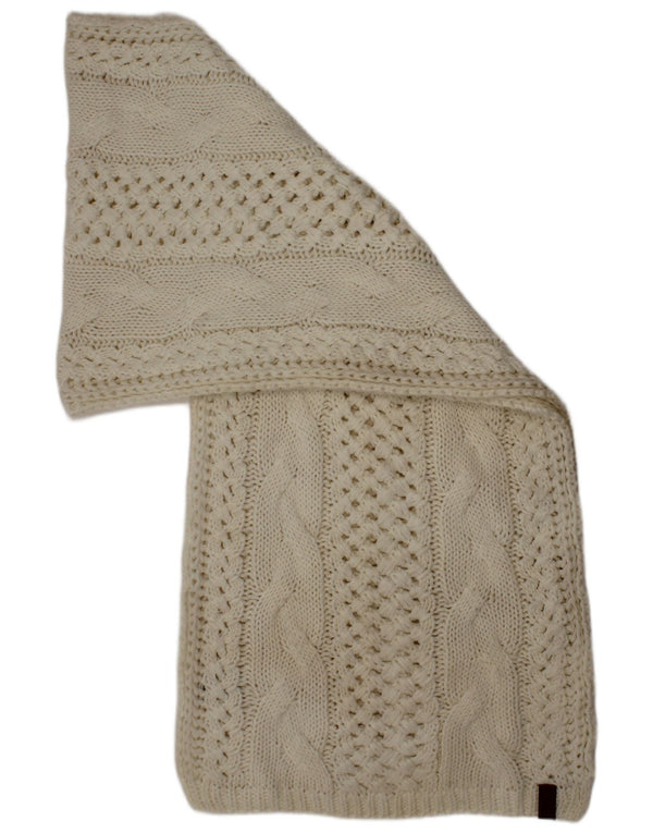 Lenço retangular de malha feminino Superdry, tamanho único, acrílico branco