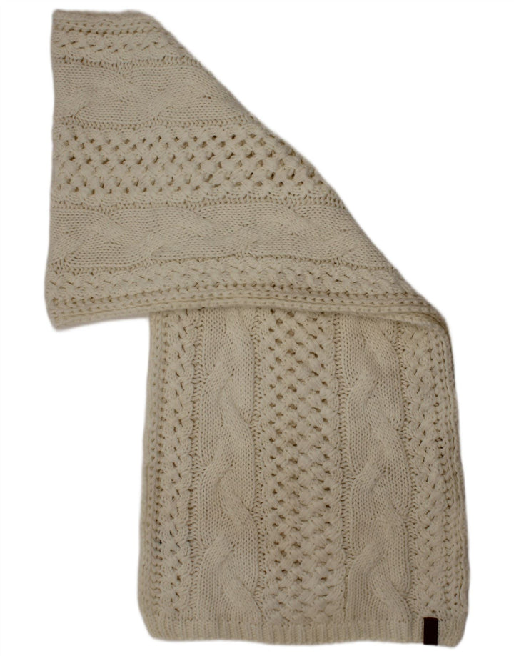 Lenço retangular de malha feminino Superdry, tamanho único, acrílico branco