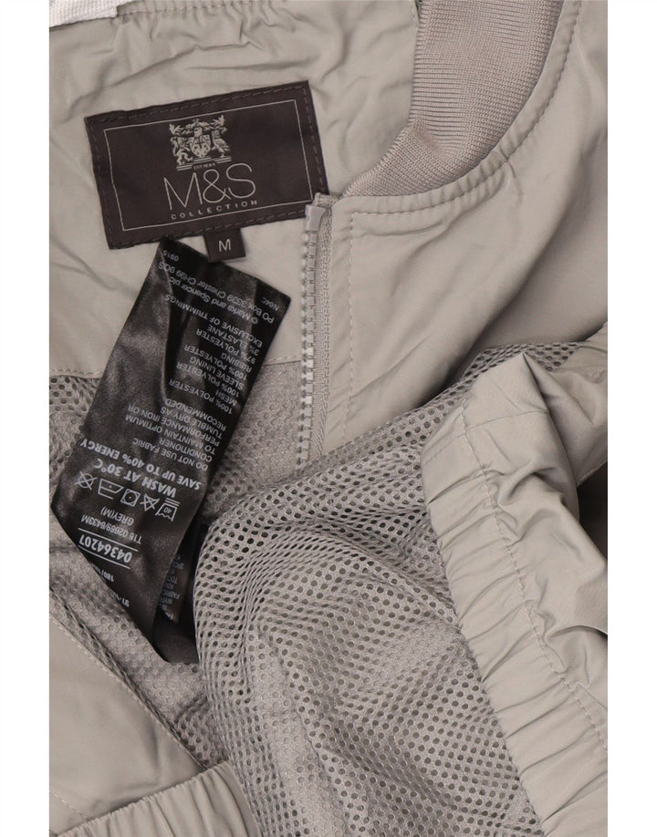 Jaqueta bomber masculina Marks & Spencer Reino Unido 38 poliéster cinza médio