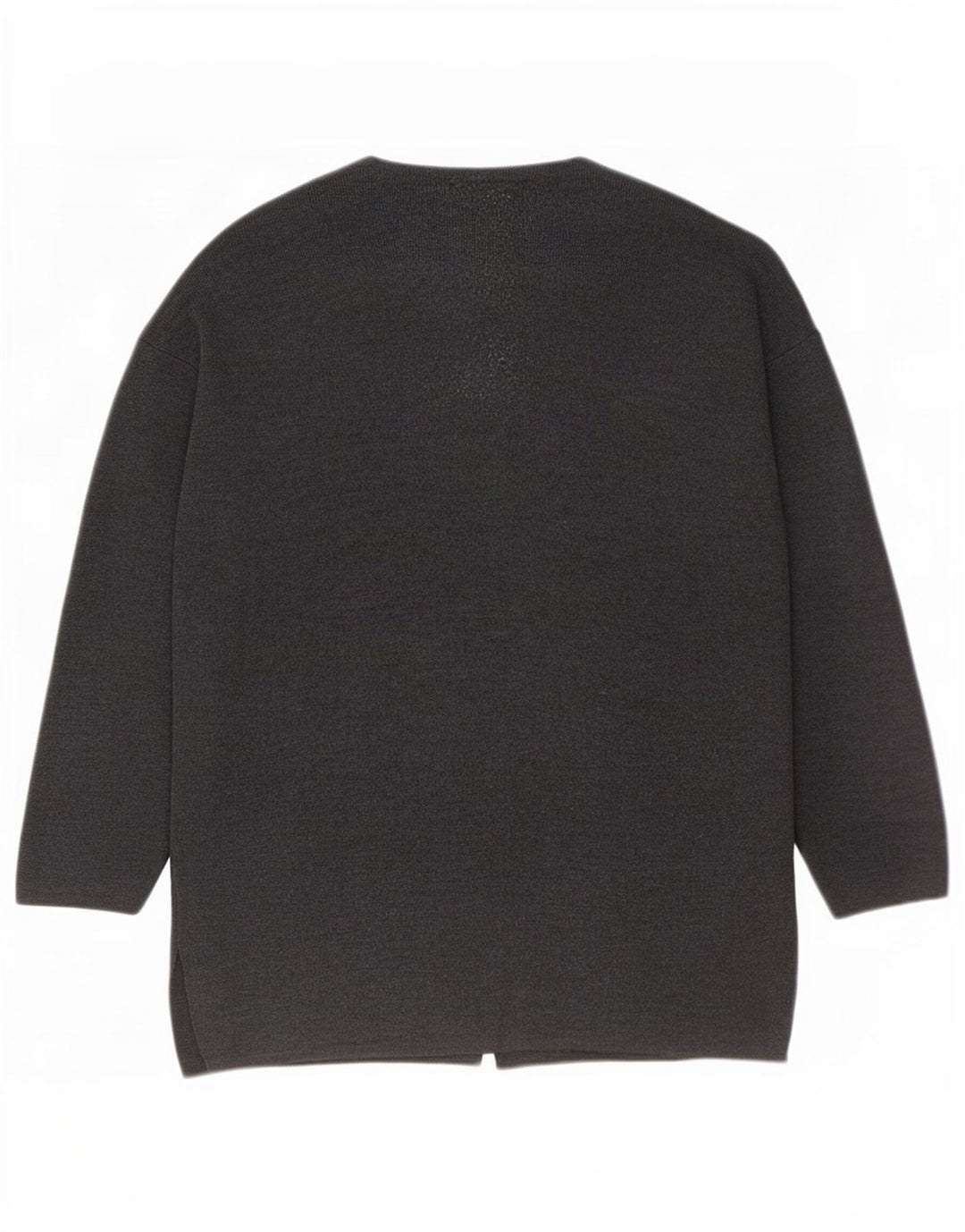 Suéter cardigã oversized feminino Benetton Reino Unido 16 grande lã cinza