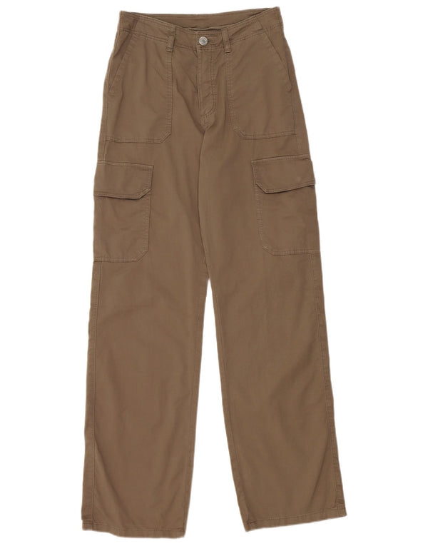 Calça cargo feminina Massimo Dutti cintura alta UE 34 2XS W24 L30 Caqui