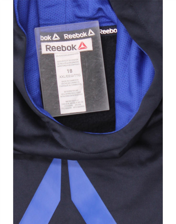 REEBOK Boys Graphic Jumper com capuz 15-16 anos 2XL azul marinho poliéster