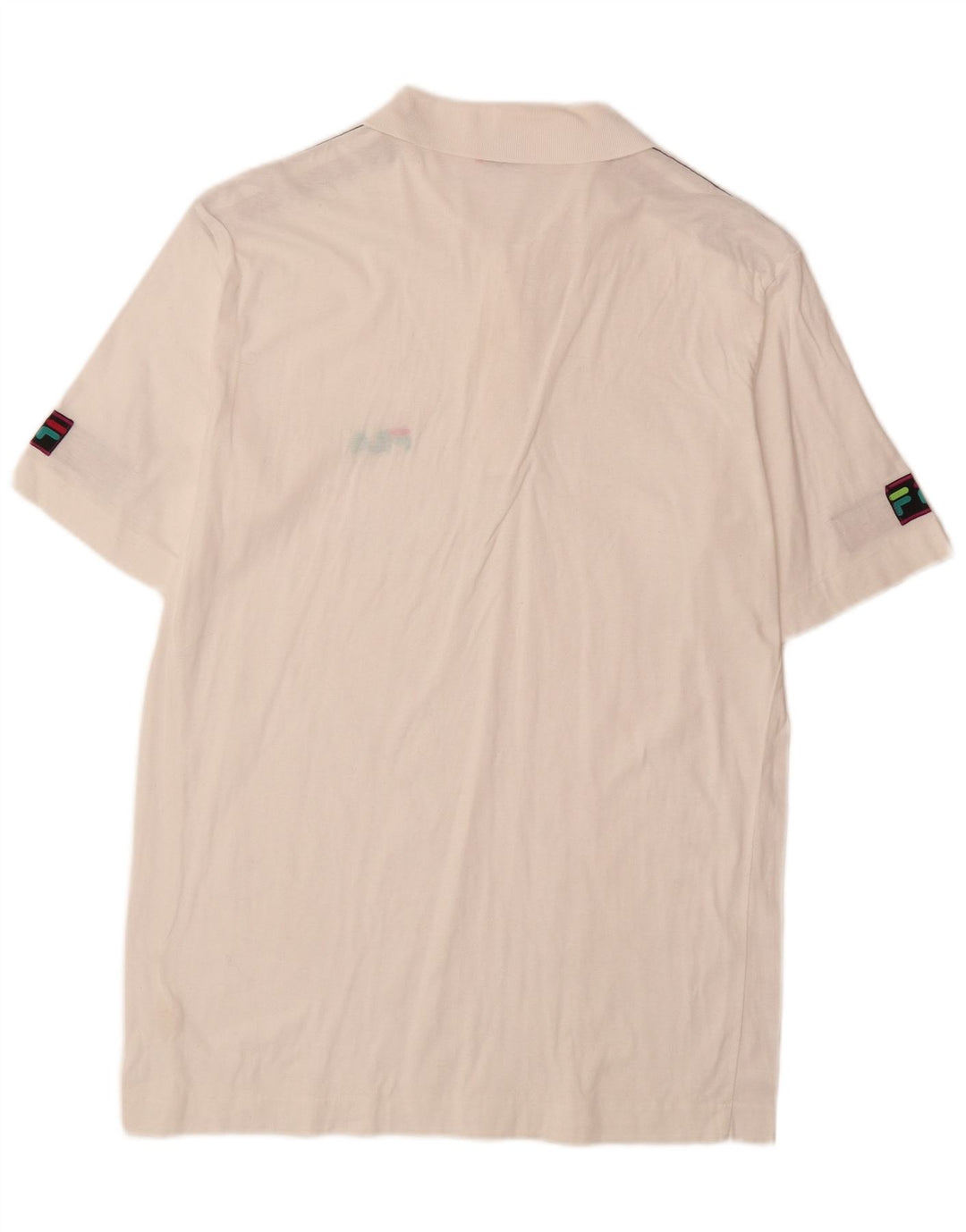 Camisa polo gráfica masculina FILA IT 50 algodão colorblock branco médio