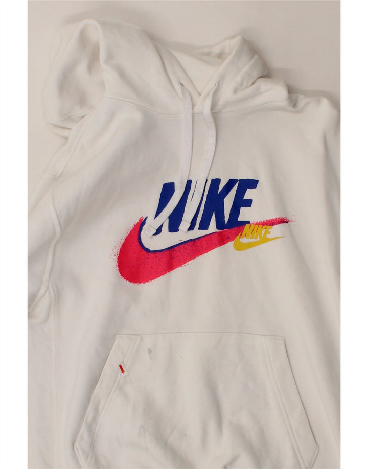 NIKE Mens Graphic Hoodie Jumper XS White Cotton Vintage Nike and Second-Hand Nike from Messina Hembry 