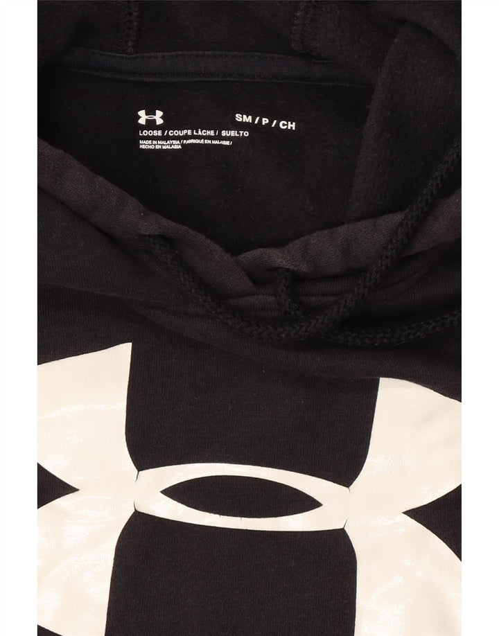 UNDER ARMOUR Masculino gráfico moletom com capuz pequeno algodão preto