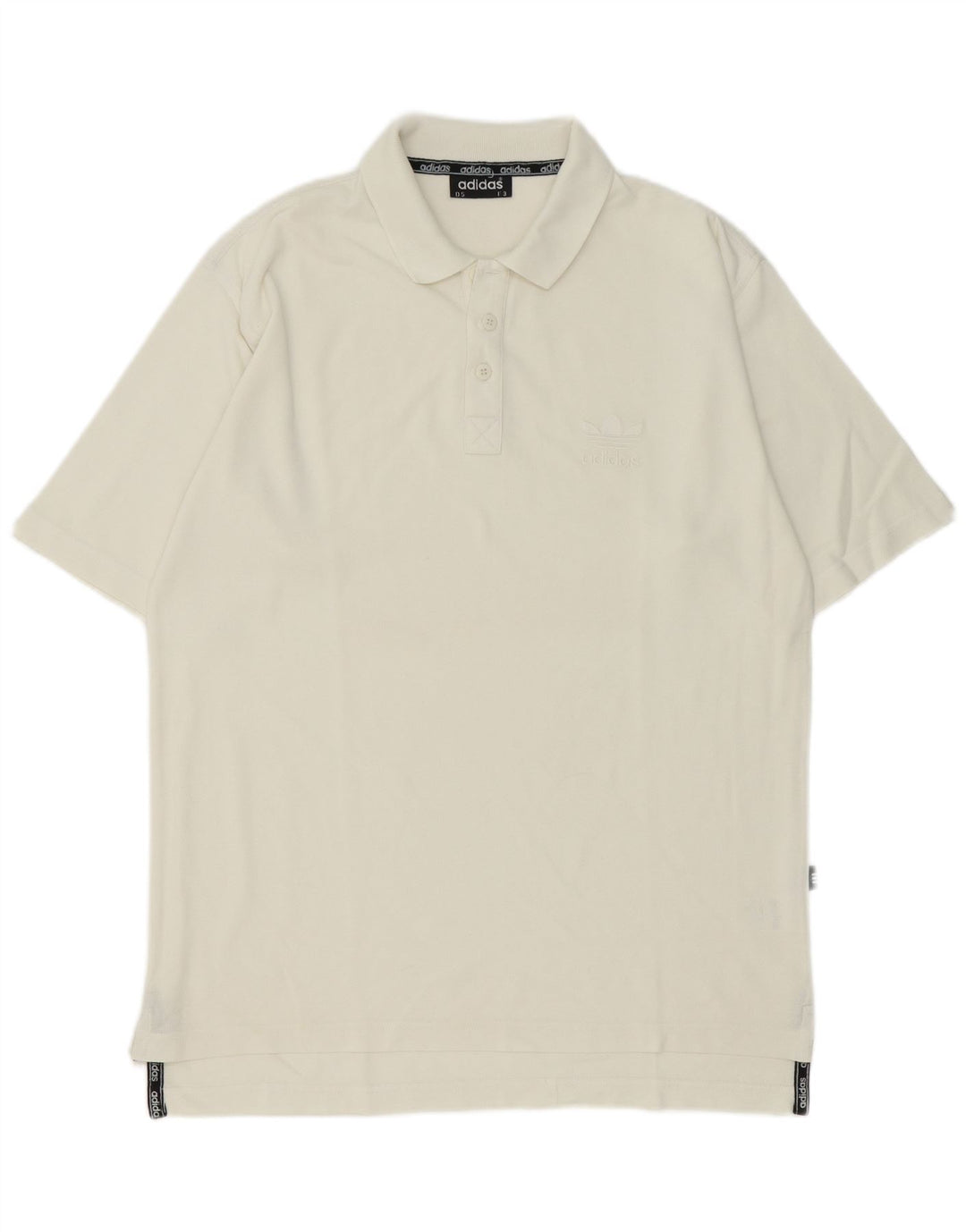 Adidas Mens Polo Shirt UK 38/40 Médio Algodão Branco