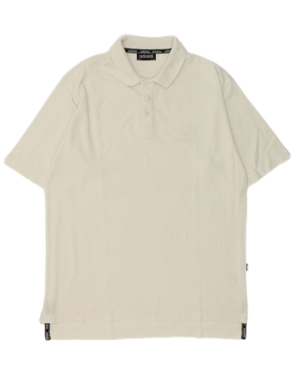 Adidas Mens Polo Shirt UK 38/40 Médio Algodão Branco