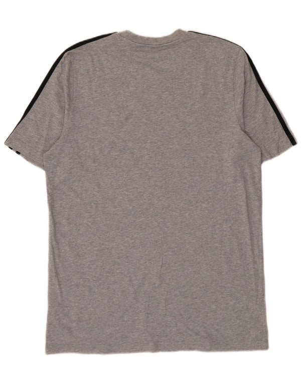 Camiseta masculina Adidas grande algodão manchado cinza