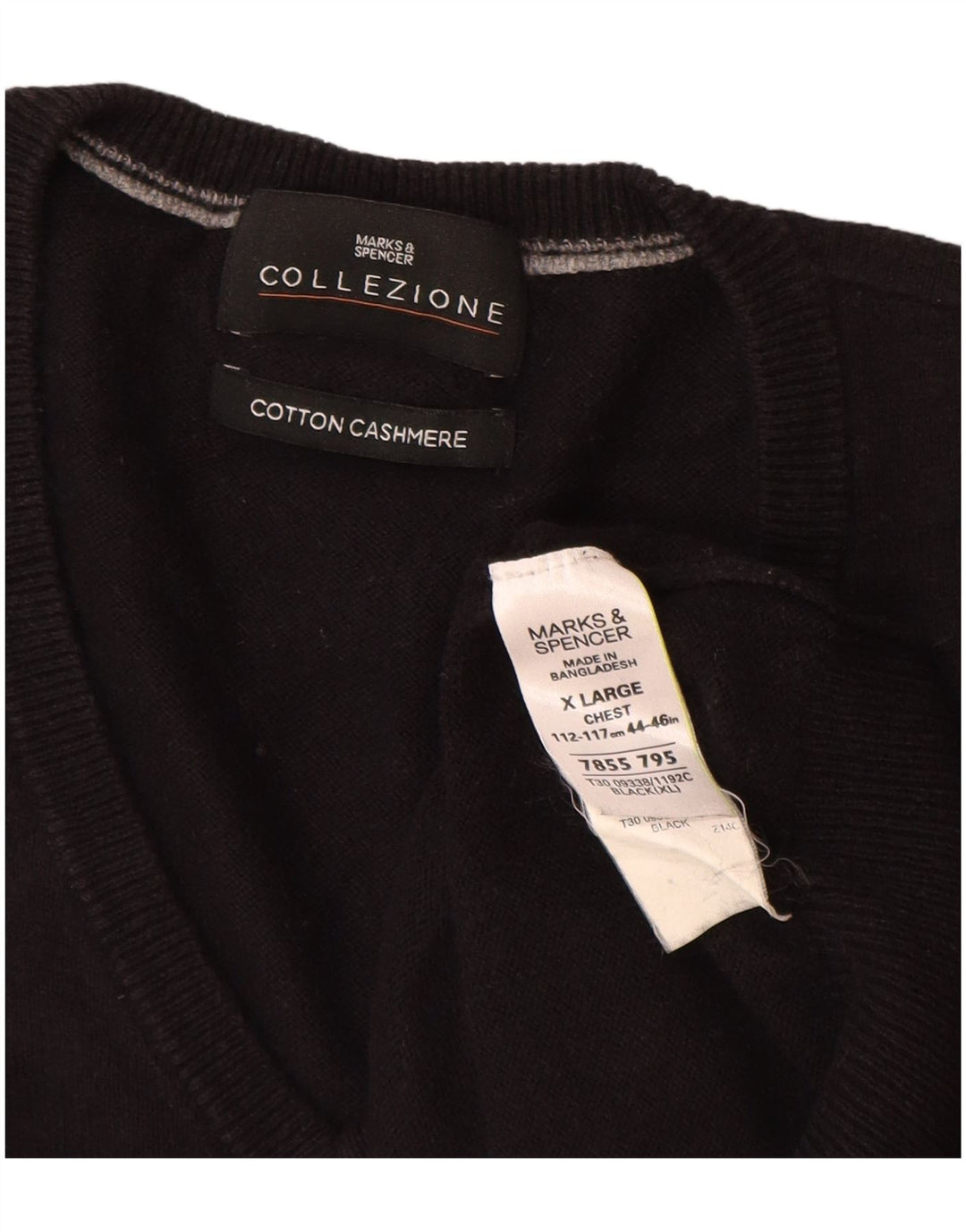 Regata masculina Marks & Spencer com colete XL de algodão preto