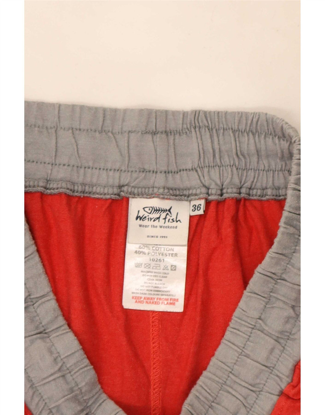 Shorts esportivos masculinos Weird Fish grande algodão colorblock vermelho