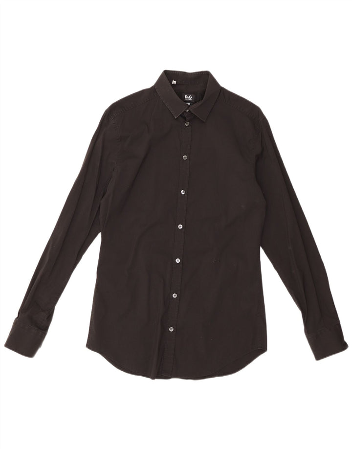 Camisa masculina DOLCE & GABBANA tamanho 16 41 grande algodão preto