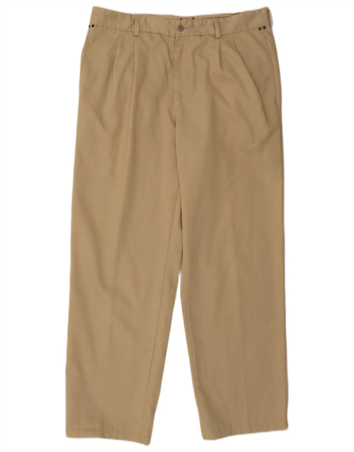 Calça chino masculina AVIREX W38 L30 algodão bege