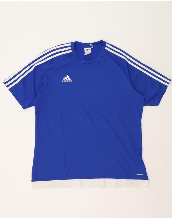 Adidas Masculino Climalite Camiseta Top XL Azul Colorblock Poliéster