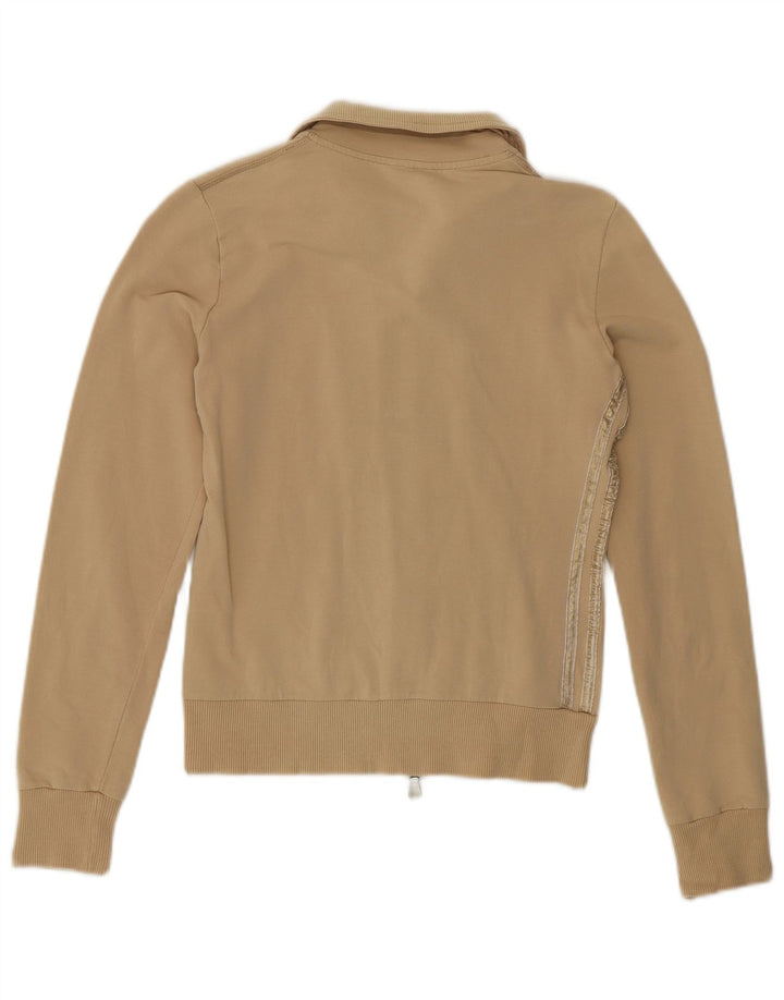 Adidas Womens Tracksuit Top Jacket UK 10 Pequeno Bege