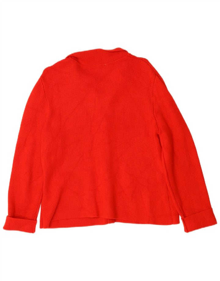 Suéter cardigã feminino Zara Reino Unido 16 grande viscose vermelha