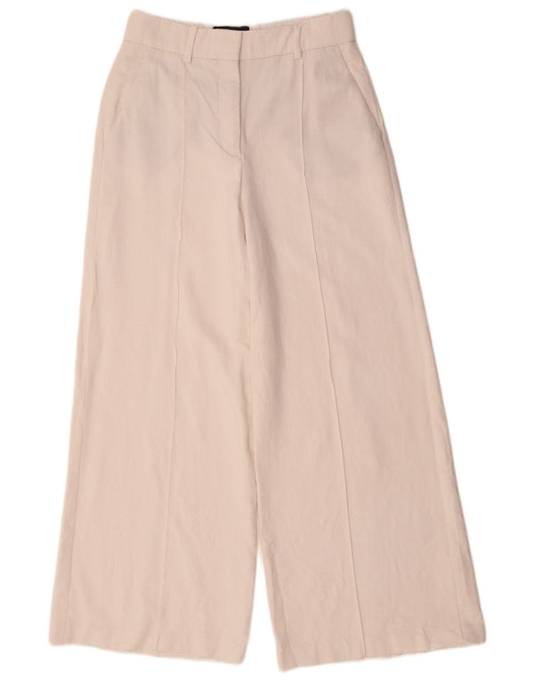 Zara Calça Chino Feminina Cintura Alta Perna Larga Médio W28 L30 Rosa
