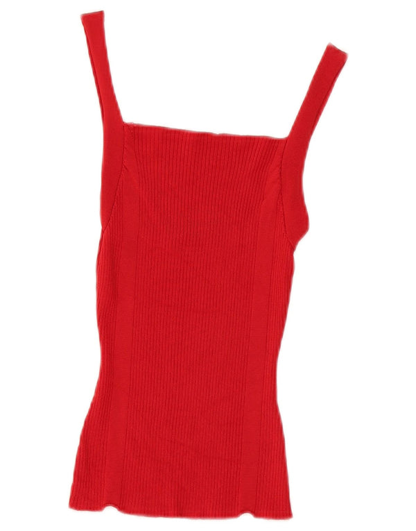 Zara Womens Cami Top UK 8 Pequeno Vermelho