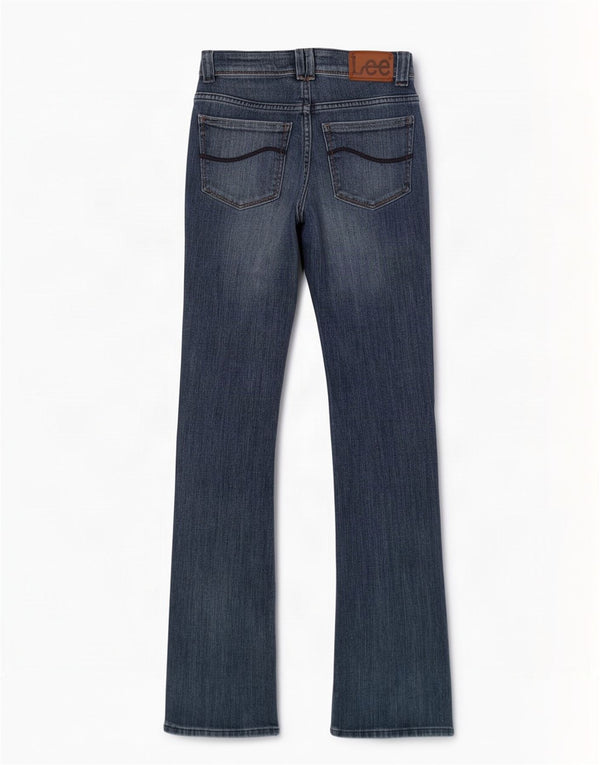 Lee Womens Bliss Bootcut Jeans W25 L33 Azul Algodão