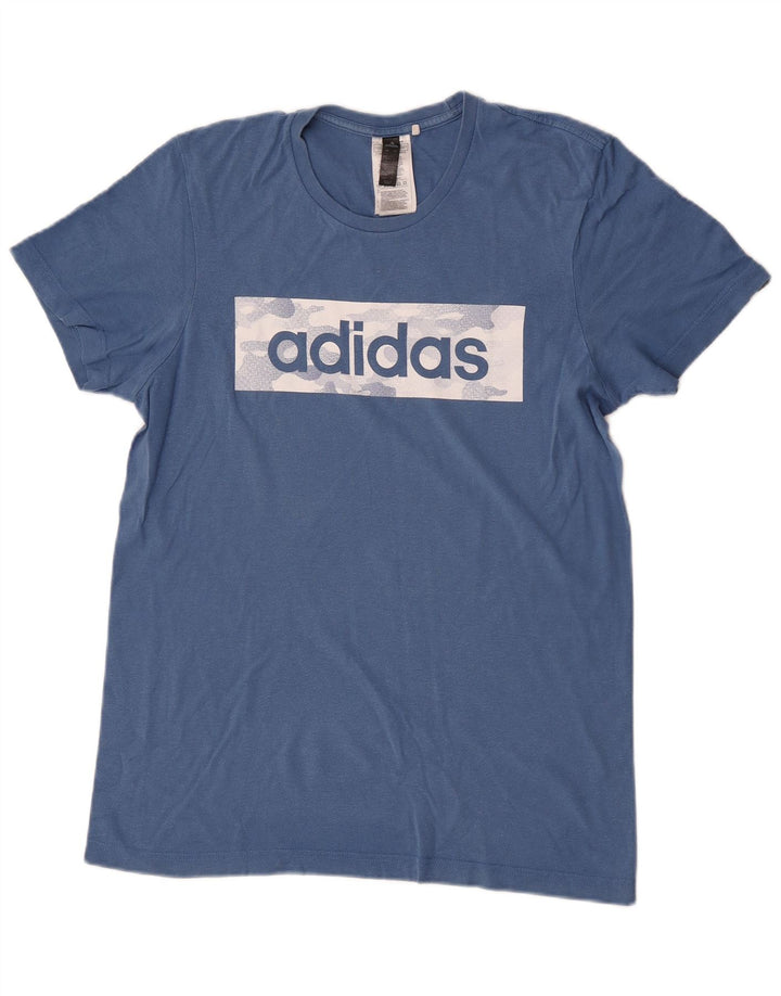 Camiseta Adidas Masculina Graphic Top Pequeno Algodão Azul