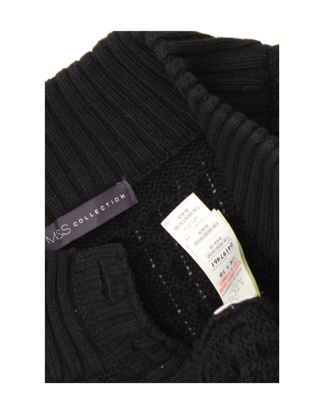 MARKS & SPENCER Womens Cardigan Sweater UK 18 XL  Black Cotton Vintage Marks & Spencer and Second-Hand Marks & Spencer from Messina Hembry 