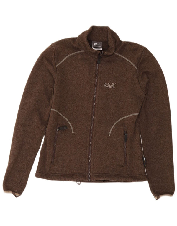 Jaqueta de treino feminina JACK WOLFSKIN UK 10 poliéster marrom pequeno
