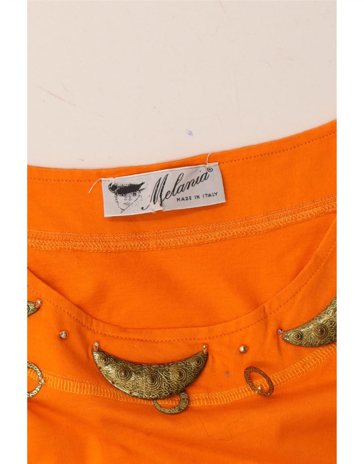 VINTAGE Womens Oversized Blouse Top UK 14 Medium Orange Cotton Vintage Vintage and Second-Hand Vintage from Messina Hembry 