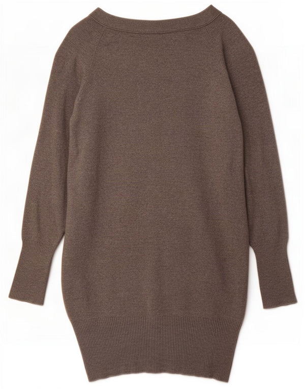 Suéter cardigã feminino Zara Longline Reino Unido 10 pequeno algodão cinza