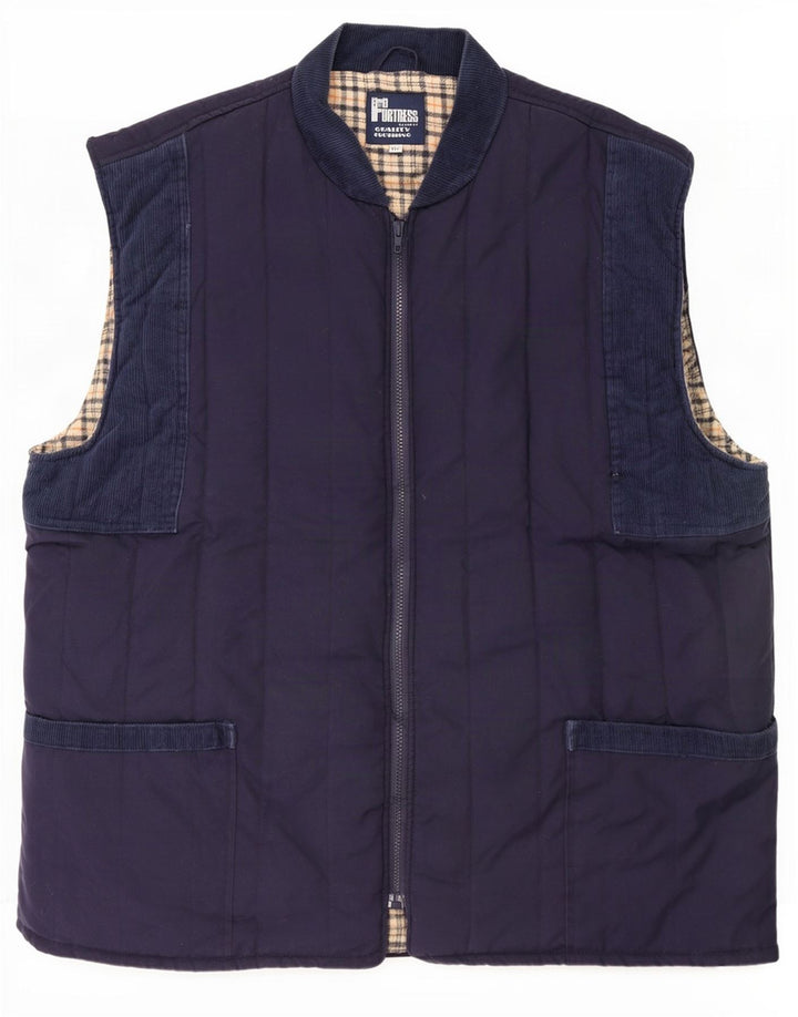 Colete acolchoado masculino Castle UK 44 2XL poliéster azul marinho