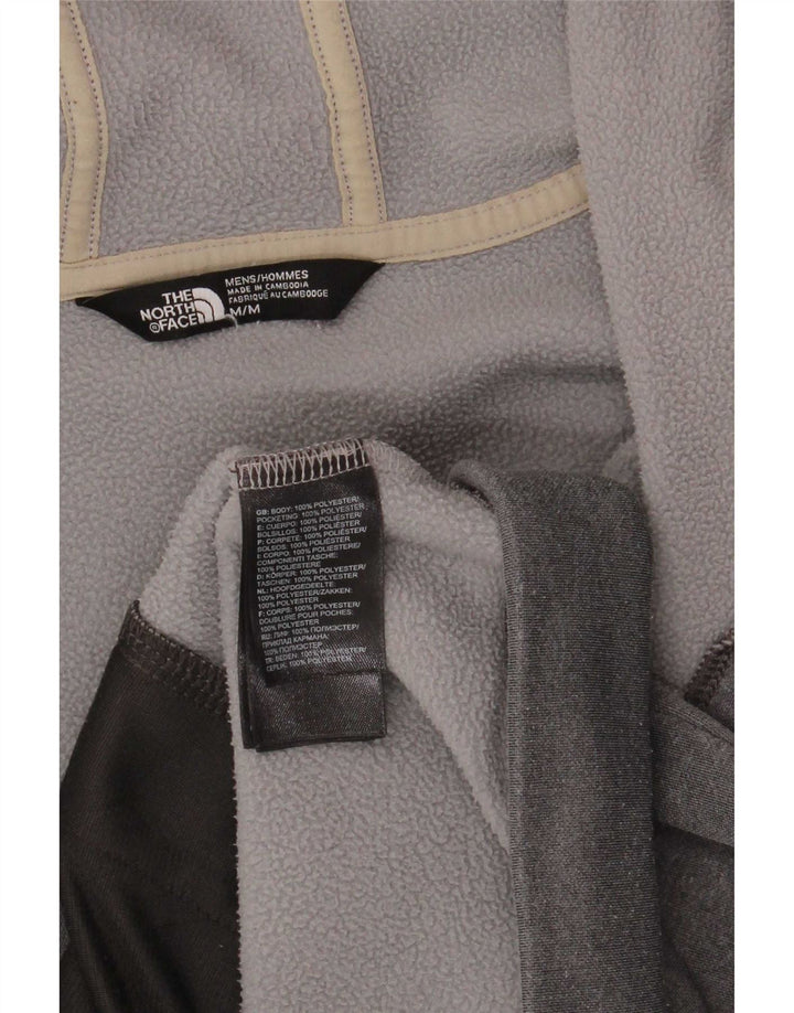 Suéter masculino com capuz e zíper The North Face poliéster cinza médio