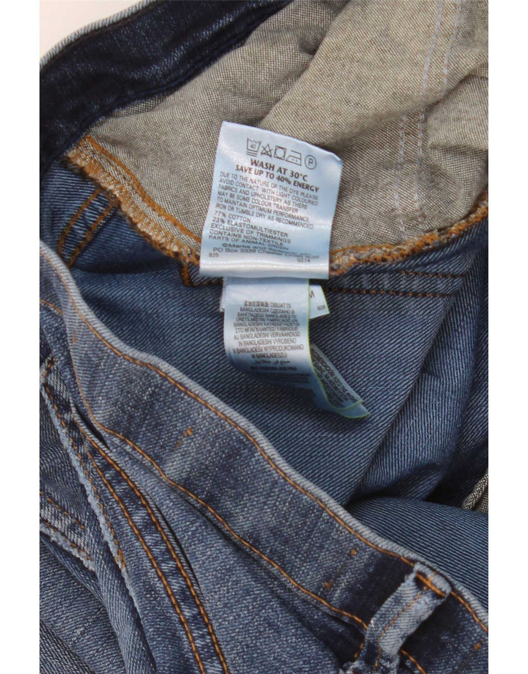 Jeans retos masculinos Marks & Spencer W34 L33 algodão azul