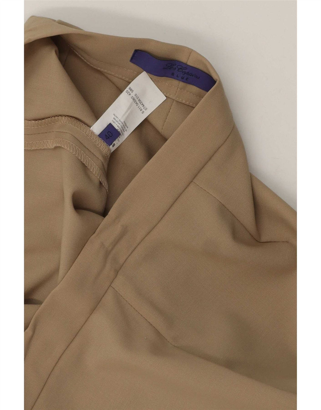 Calça feminina Les Copains Straight Suit EU 40 Médio W30 L27 Bege
