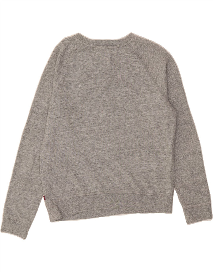 LEVI'S Womens Graphic Sweatshirt Jumper UK 14 Medium Grey Cotton Vintage Levi's and Second-Hand Levi's from Messina Hembry 