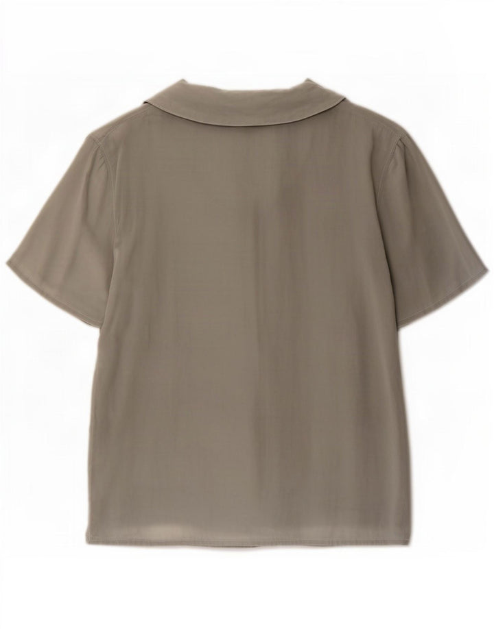Camisa polo feminina Andrea Mare IT 48 XL cinza seda