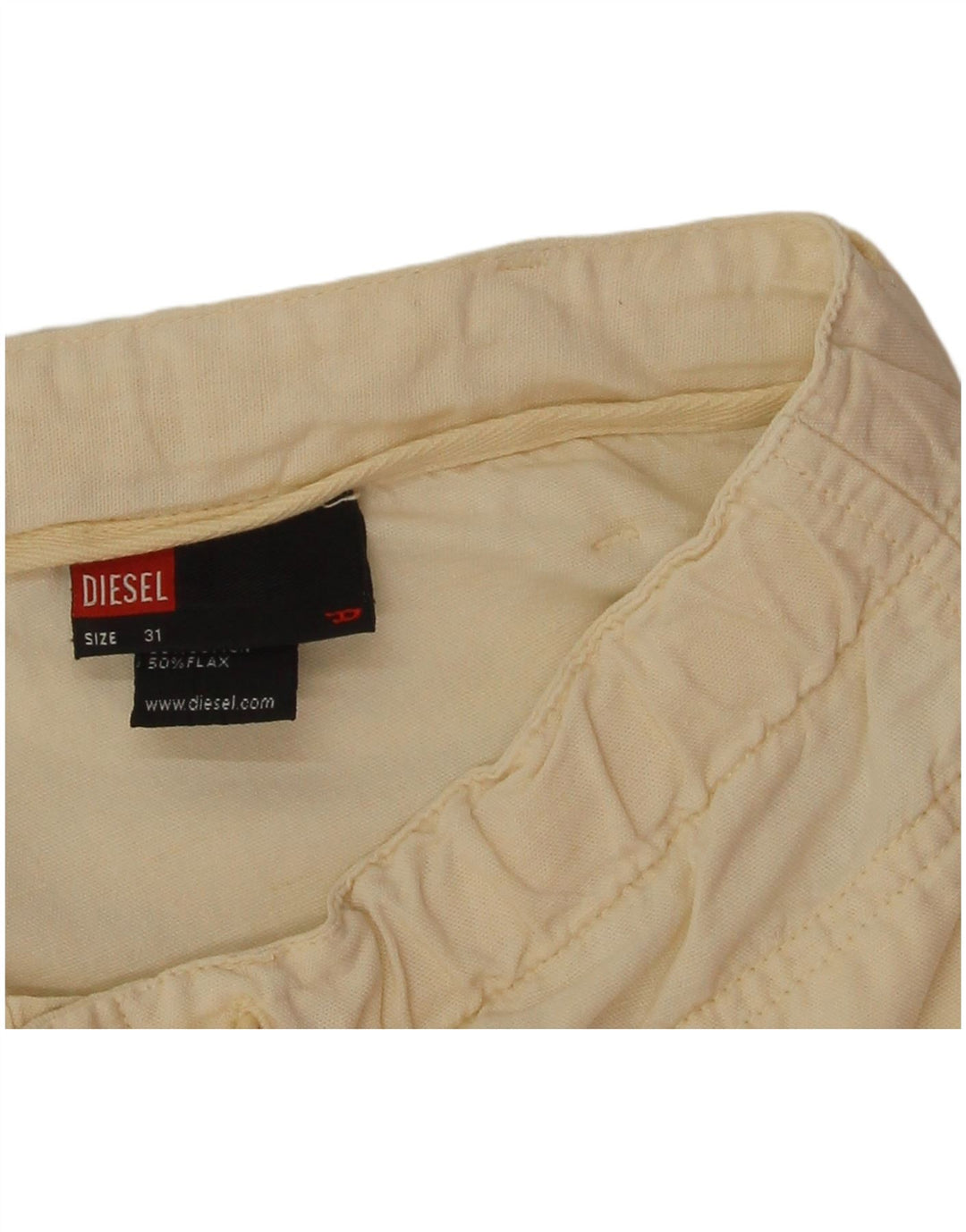 Diesel Mens Bermuda Shorts W31 Médio Off White Algodão