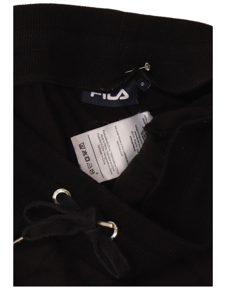 Fila Womens Graphic Tracksuit Calças Joggers Pequeno Poliéster Preto