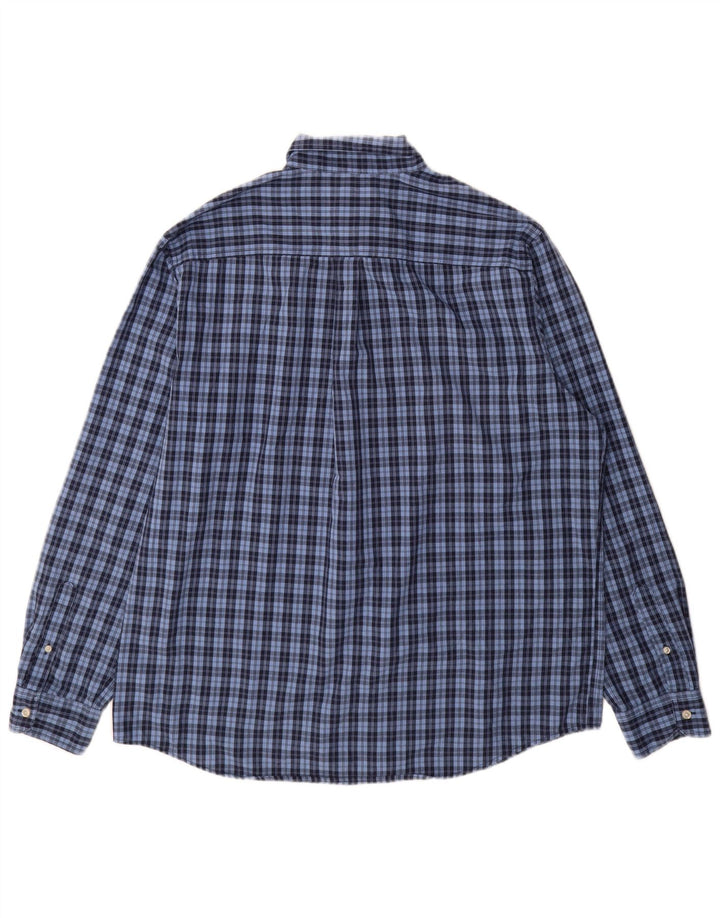 Camisa masculina Chaps Easy Care XL azul xadrez algodão