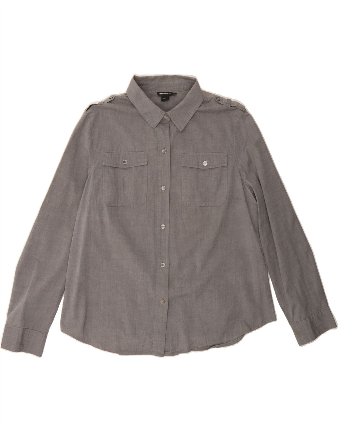 DKNY Womens Military Shirt UK 18 XL Grey Cotton Vintage Dkny and Second-Hand Dkny from Messina Hembry 
