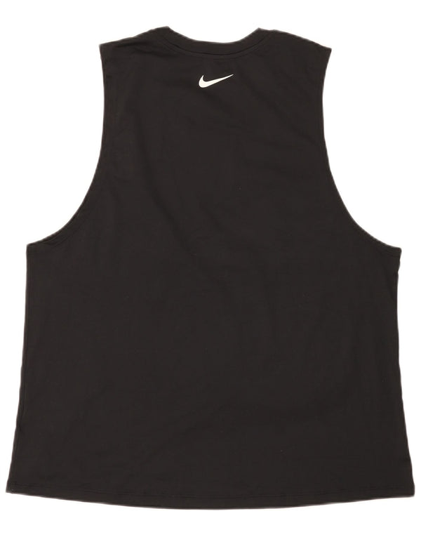 Nike Mens Dri Fit Graphic Vest Top Grande Poliéster Preto