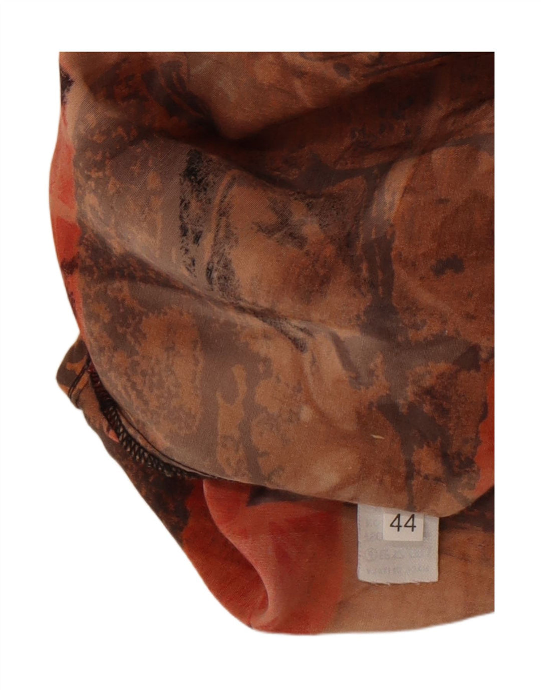 Camisa feminina vintage com padrão abstrato EU 44 XL marrom rayon