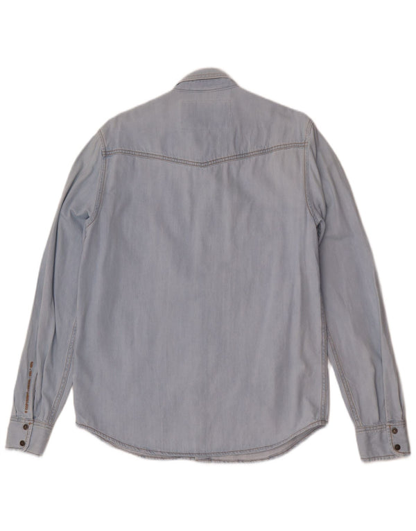 Camisa jeans masculina Diesel grande algodão azul