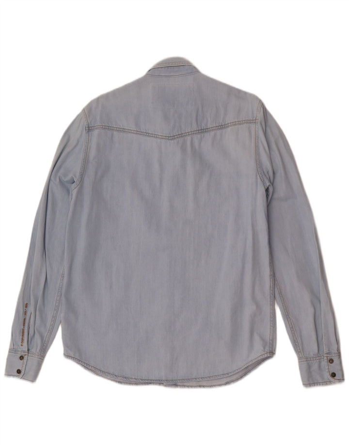 Camisa jeans masculina Diesel grande algodão azul