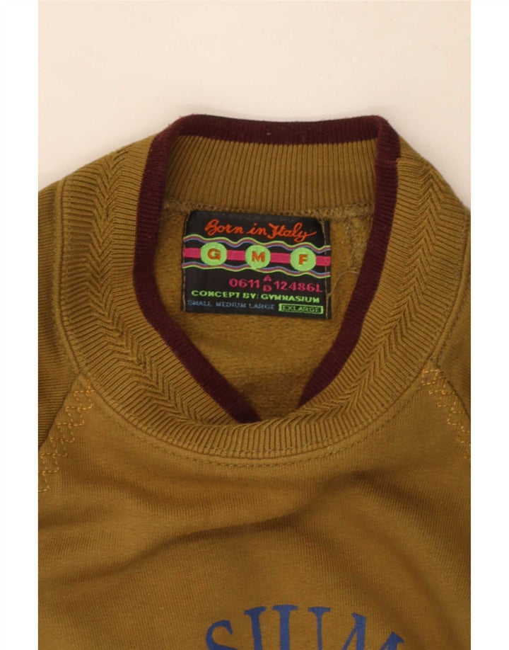 Suéter gráfico masculino vintage XL cáqui