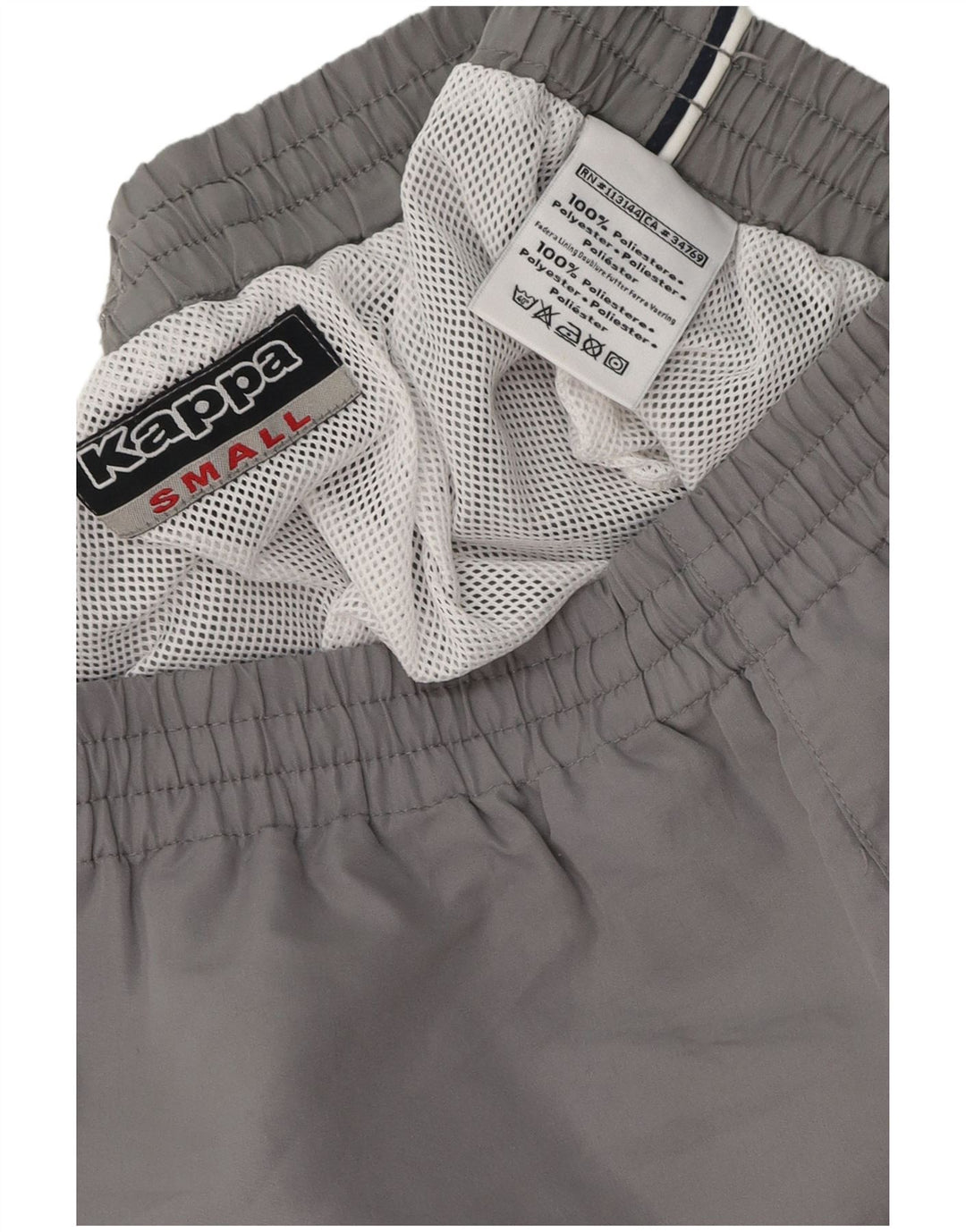 Shorts esportivos masculinos Kappa pequeno poliéster cinza