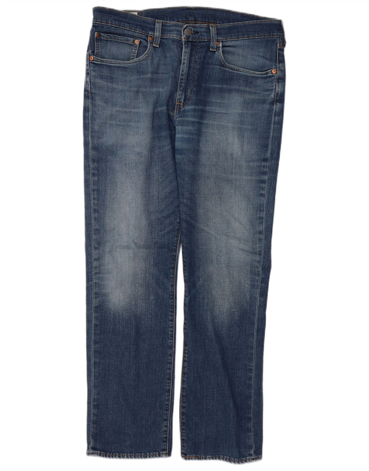 LEVI'S Masculino 514 Straight Jeans W34 L30 Azul Algodão