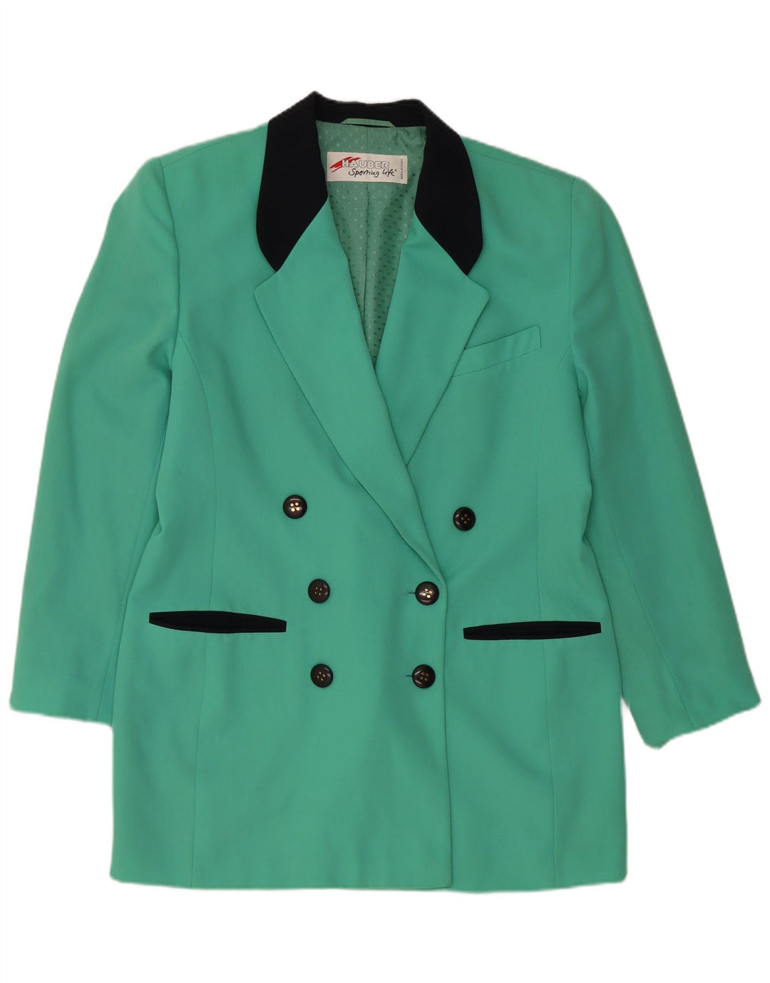 Jaqueta blazer feminina HAUBER com peito duplo Reino Unido 16 grande turquesa