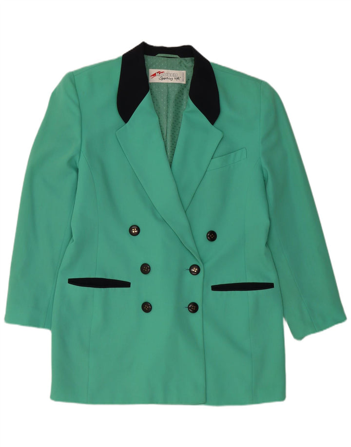 Jaqueta blazer feminina HAUBER com peito duplo Reino Unido 16 grande turquesa